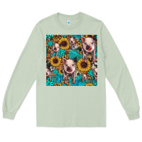 Matcha cute pig with patches seamless pattern Long Sleeve Tee - HRA Design Shop
