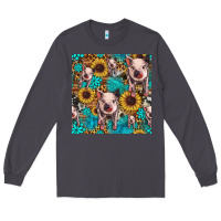 Smoke cute pig with patches seamless pattern Long Sleeve Tee - HRA Design Shop