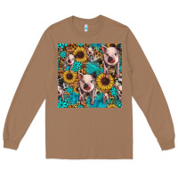 Toasted Coconut cute pig with patches seamless pattern Long Sleeve Tee - HRA Design Shop