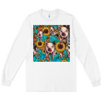 White cute pig with patches seamless pattern Long Sleeve Tee - HRA Design Shop