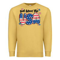 Antique Gold god bless america Premium Sweatshirt - MaliasSmallBusiness