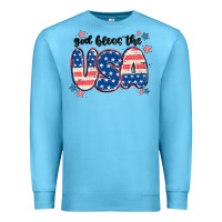 Ocean Blue god bless america Premium Sweatshirt - MaliasSmallBusiness