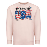 Pale Pink god bless america Premium Sweatshirt - MaliasSmallBusiness