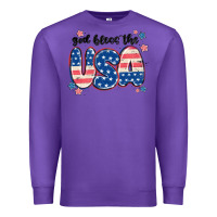 Purple god bless america Premium Sweatshirt - MaliasSmallBusiness
