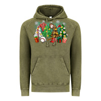 Vintage Olive christmas trees with baseball Vintage Hoodie - Zillion Design Studio