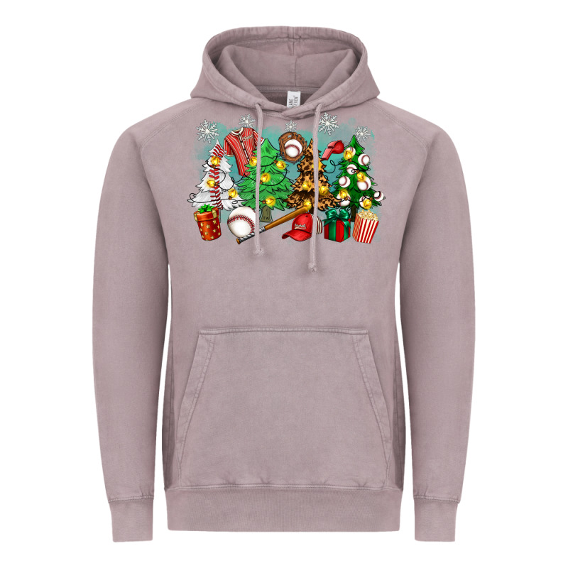 Christmas Trees With Baseball Vintage Hoodie by Zillion Design Studio | Teevron