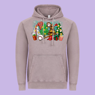Christmas Trees With Baseball Vintage Hoodie Designed By Zillion Design Studio