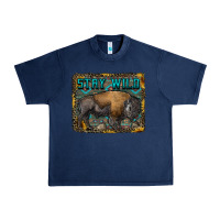 Navy stay wild aztec bison Urban Heavy Tee - RanaPortraitStore