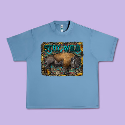 Stay Wild Aztec Bison Urban Heavy Tee Designed By Ranaportraitstore