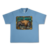 Pebble Blue stay wild aztec bison Urban Heavy Tee - RanaPortraitStore