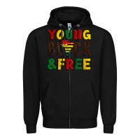 Black young black and free Zipper Hoodie - Artiststas