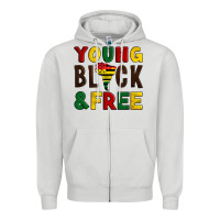 Young Black And Free Zipper Hoodie | Teevron