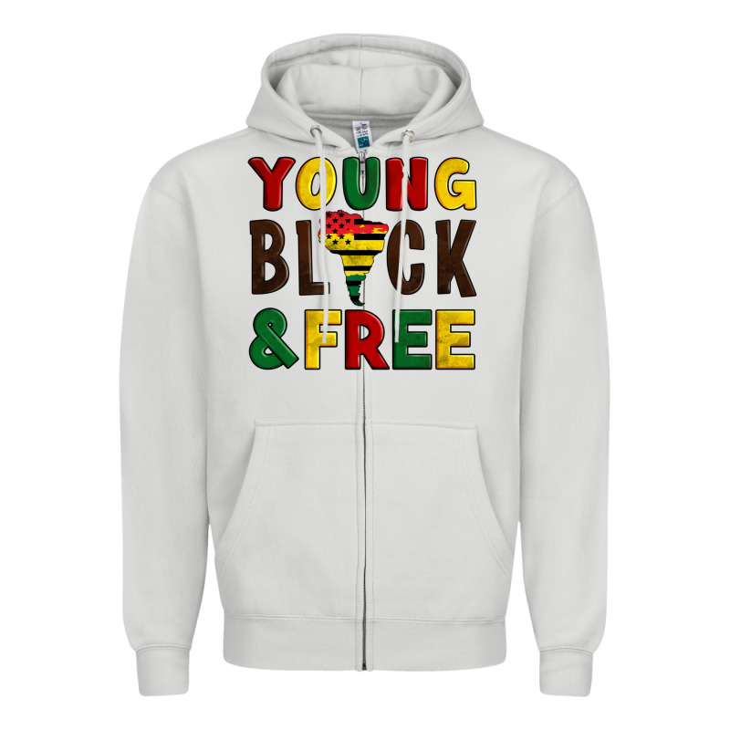 Young Black And Free Zipper Hoodie by Artiststas | Teevron
