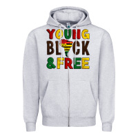 Heather Grey young black and free Zipper Hoodie - Artiststas