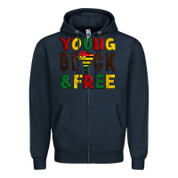 Navy young black and free Zipper Hoodie - Artiststas