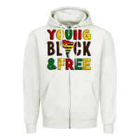 Oatmeal Heather young black and free Zipper Hoodie - Artiststas