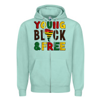 Seafoam young black and free Zipper Hoodie - Artiststas