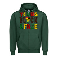 Sports Green young black and free Zipper Hoodie - Artiststas