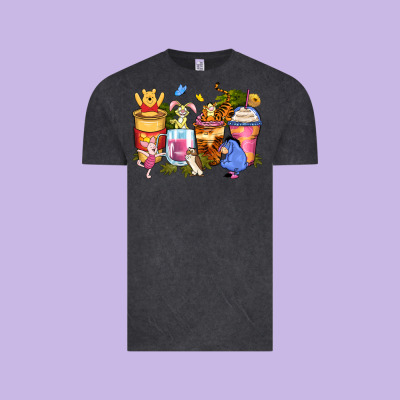Cartoon Characters Coffee Cups Vintage Tee Designed By Zillion Design Studio