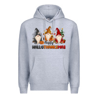 Heather Grey Happy Hallothanksmas Premium Hoodie - MaliasSmallBusiness