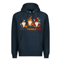 Navy Happy Hallothanksmas Premium Hoodie - MaliasSmallBusiness