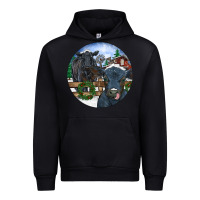 Black Black Angus Cattle and Calf Christmas Urban Hoodie - RanaPortraitStore