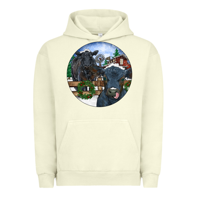 Black Angus Cattle And Calf Christmas Urban Hoodie by RanaPortraitStore | Teevron