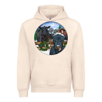 Sandshell Black Angus Cattle and Calf Christmas Urban Hoodie - RanaPortraitStore