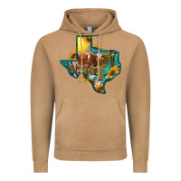 Vintage Camel Western Texas Map With Longhorn Bull Vintage Hoodie - RanaPortraitStore