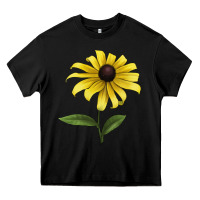 Black Black Eyed Susan Flower Illustrations Heavy Core Tee - LillyAllenDesigns