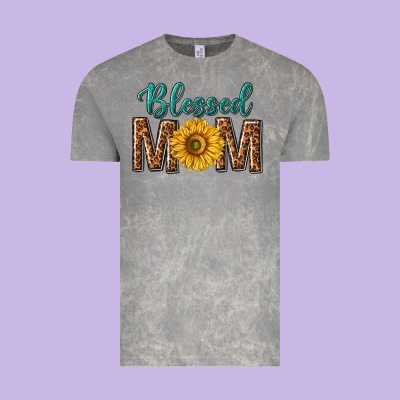 Western Blessed Mom With Sunflower Vintage Tee Designed By Texasbilliewilder