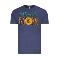 Vintage Denim western blessed mom with sunflower Vintage Tee - texasbilliewilder