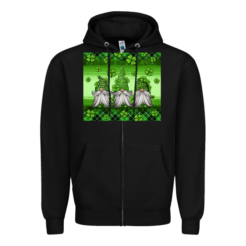 St Patricks Gnomes Zipper Hoodie by Jasminsmagicworld | Teevron