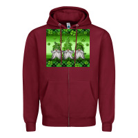 Burgundy st patricks gnomes Zipper Hoodie - Jasminsmagicworld