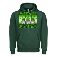Sports Green st patricks gnomes Zipper Hoodie - Jasminsmagicworld