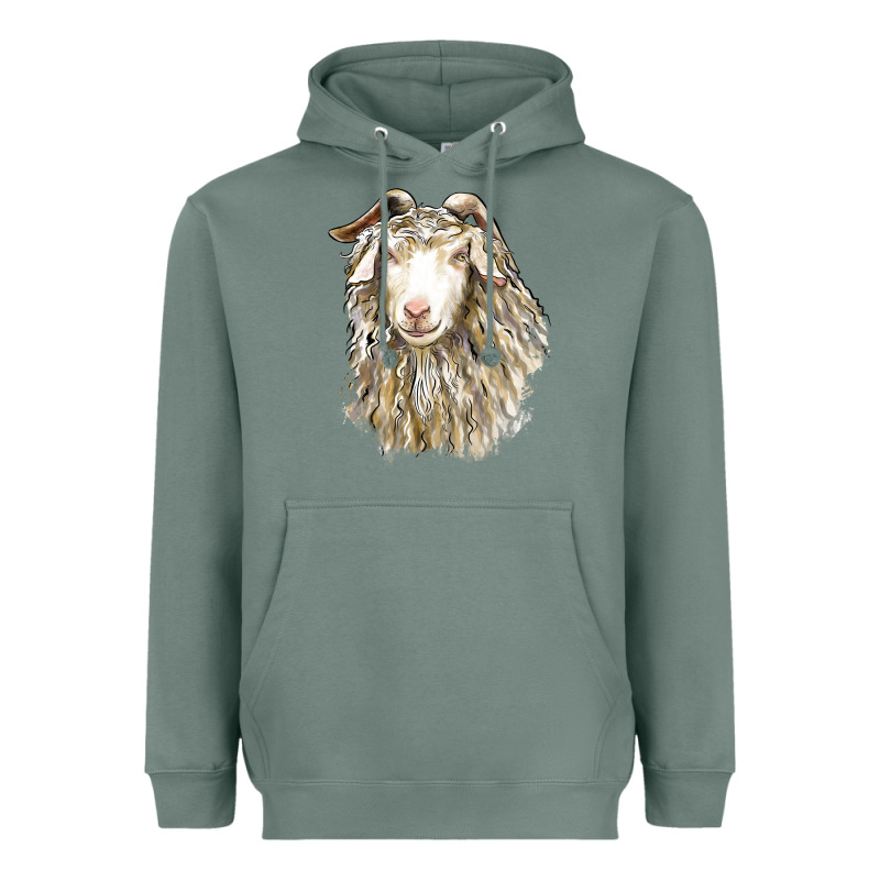 Angora Goat Face Heavyweight Hoodie by LillyAllenDesigns | Teevron