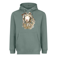 Sage Angora Goat Face Heavyweight Hoodie - LillyAllenDesigns