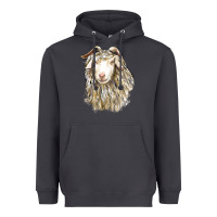 Smoke Angora Goat Face Heavyweight Hoodie - LillyAllenDesigns