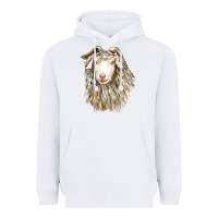 White Angora Goat Face Heavyweight Hoodie - LillyAllenDesigns