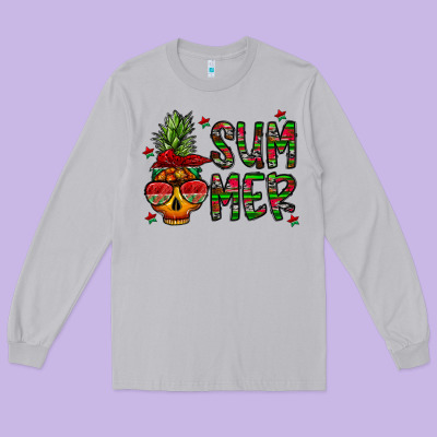 Summer Vibes Long Sleeve Tee Designed By Cowhidedigitalart
