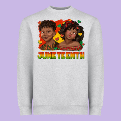 Heavyweight Sweatshirt juneteenth with afro black kids