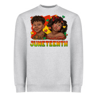 Heather Grey juneteenth with afro black kids Heavyweight Sweatshirt - texasbilliewilder