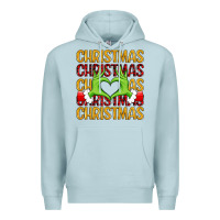 Blue Mist christmas grinch heart hands Premium Hoodie - MaliasSmallBusiness