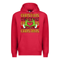 Cardinal christmas grinch heart hands Premium Hoodie - MaliasSmallBusiness