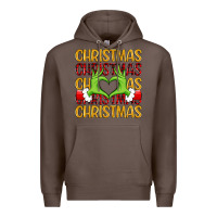 Coffee christmas grinch heart hands Premium Hoodie - MaliasSmallBusiness