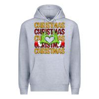 Heather Grey christmas grinch heart hands Premium Hoodie - MaliasSmallBusiness