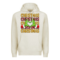 Oatmeal Heather christmas grinch heart hands Premium Hoodie - MaliasSmallBusiness