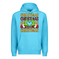 Ocean Blue christmas grinch heart hands Premium Hoodie - MaliasSmallBusiness