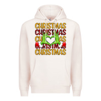Pale Pink christmas grinch heart hands Premium Hoodie - MaliasSmallBusiness