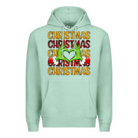 Seafoam christmas grinch heart hands Premium Hoodie - MaliasSmallBusiness